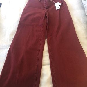 Vince Straight Leg Cropped Red Pants